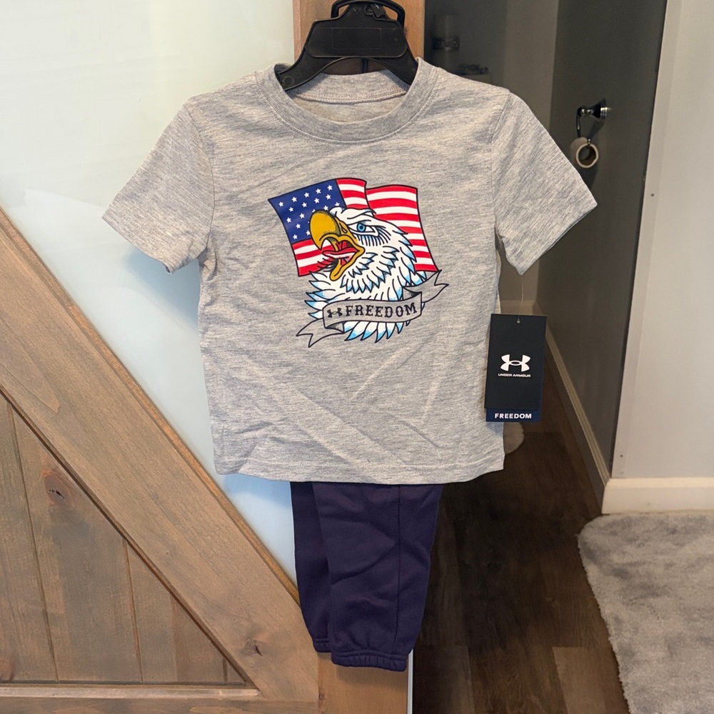 Under Armour Gray T-Shirt and Navy Pants Kids' Set